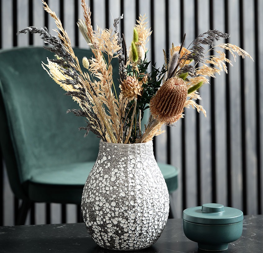MATHIAS vase with a wide mouth Large vase with artificial flowers